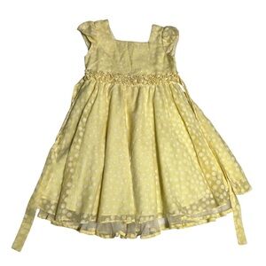 Jona Michelle Yellow Polka Dot Chiffon Dress